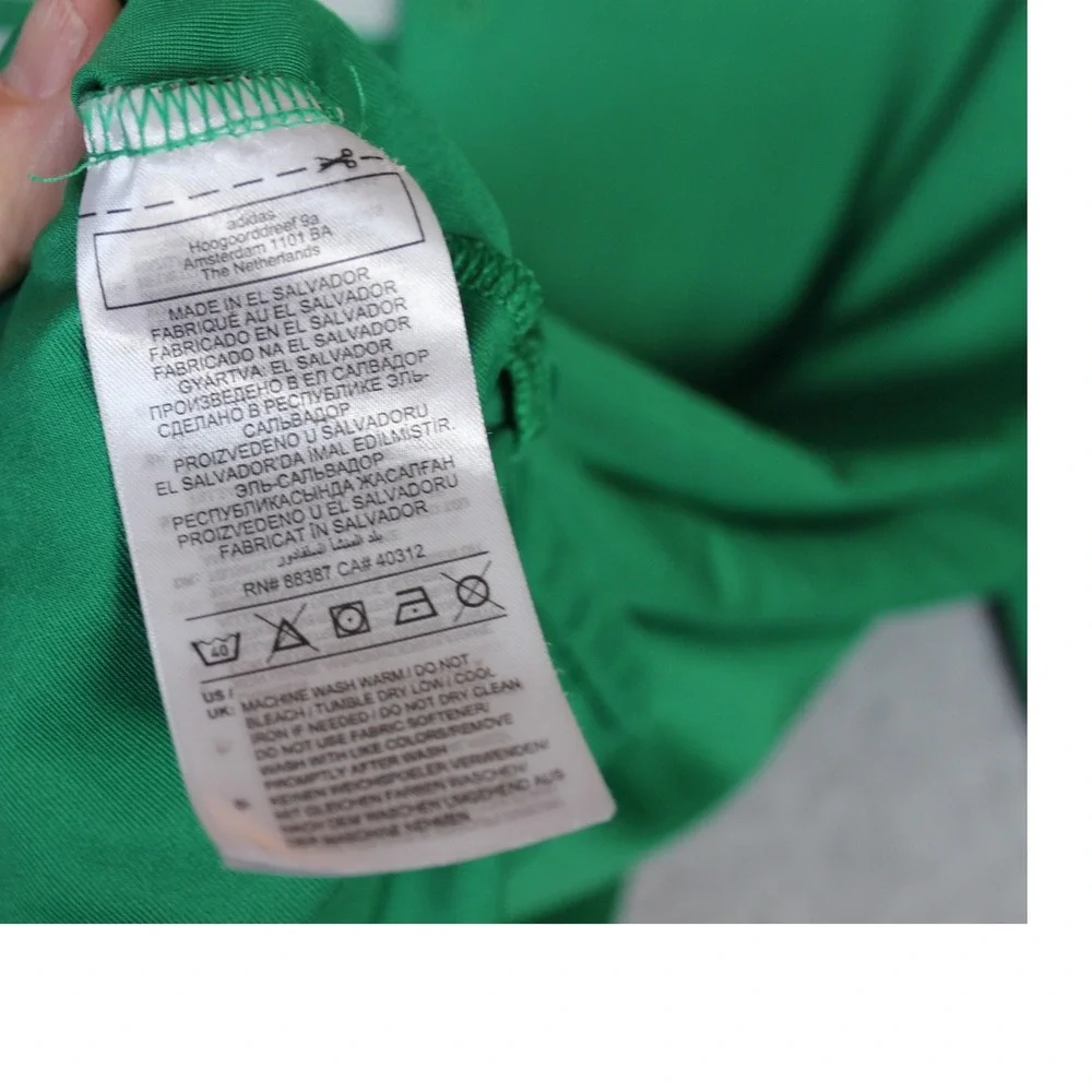 Adidas Mens Green 3-Stripes Chest Dri-fit Golf‎ Polo Sport Shirt Size Large